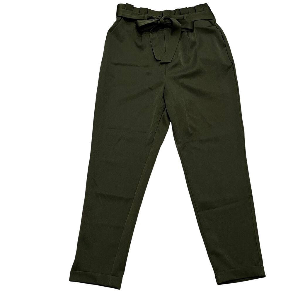ALCOTT Women's Paperbag Trouser Size M In Kaky